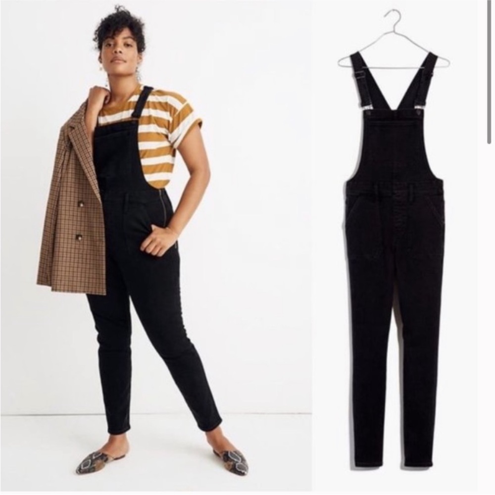 Madewell Black Jean Overalls in Lunar Wash